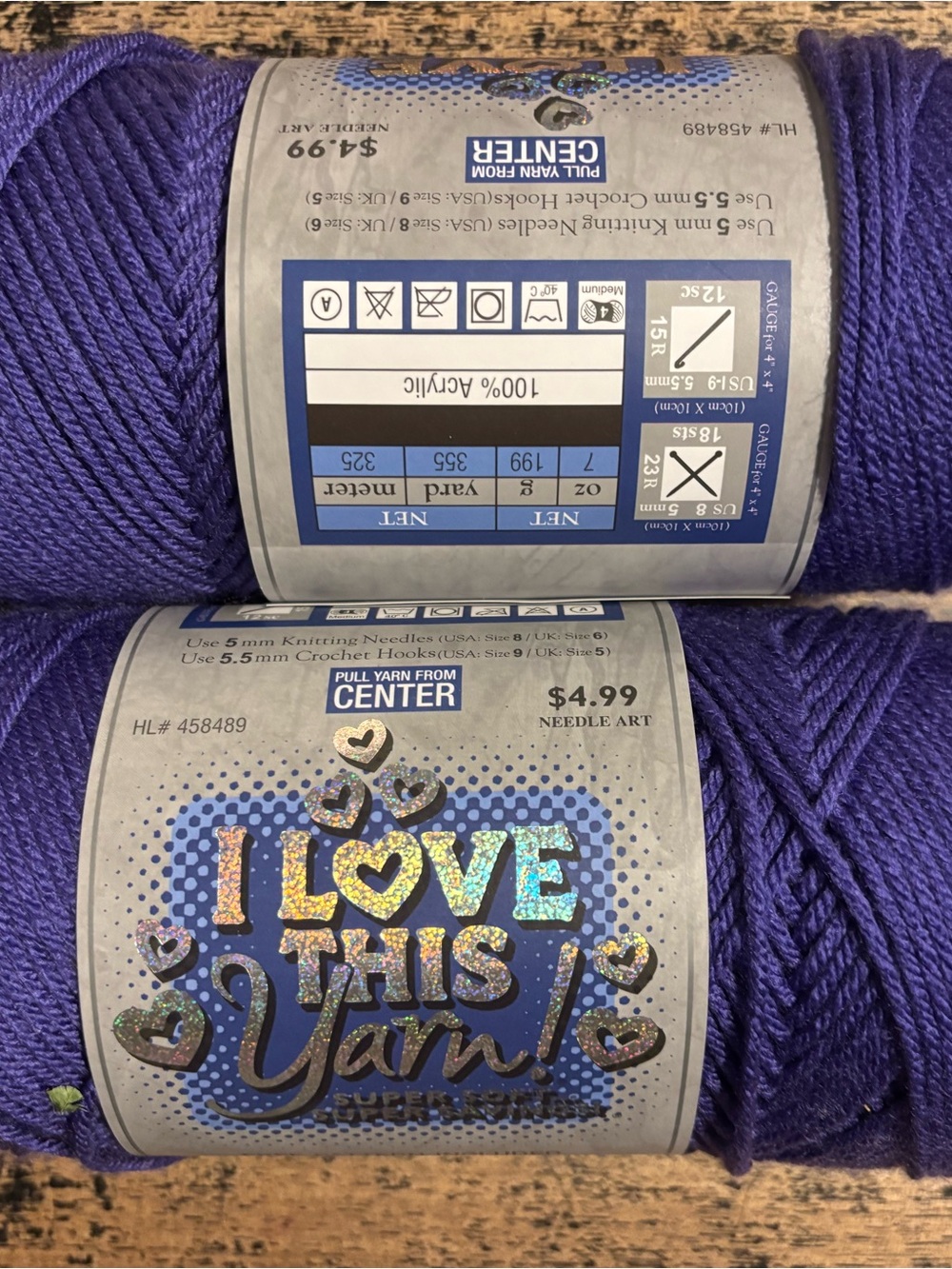 I Love This Yarn! Super Bulky Acrylic Yarn in Vibrant Purple